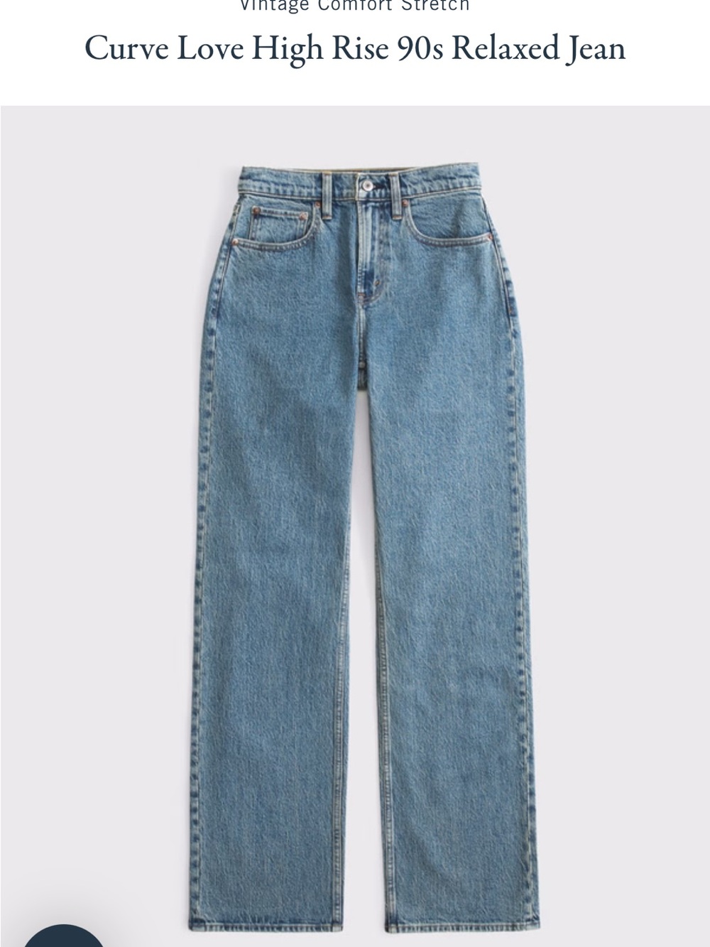 Abercrombie & Fitch Curve Love High Rise 90s Relaxed Jean Medium Shade